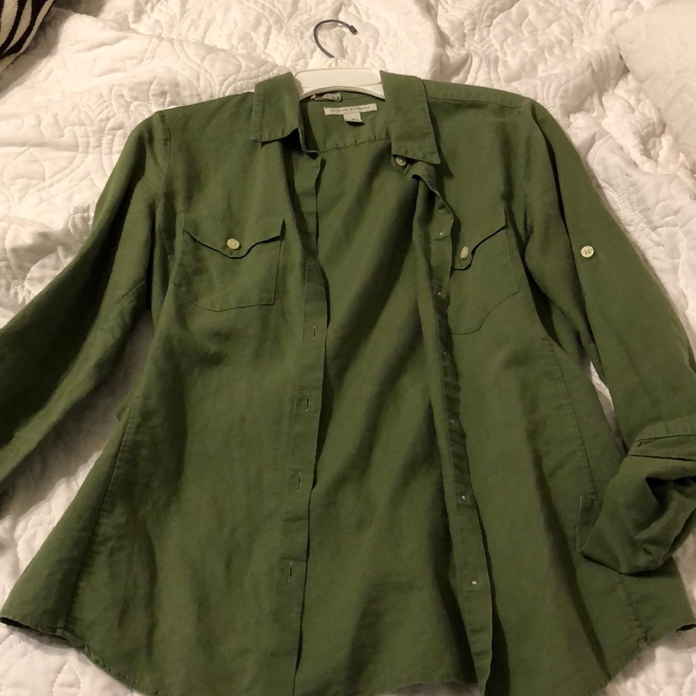 Olive green button up
